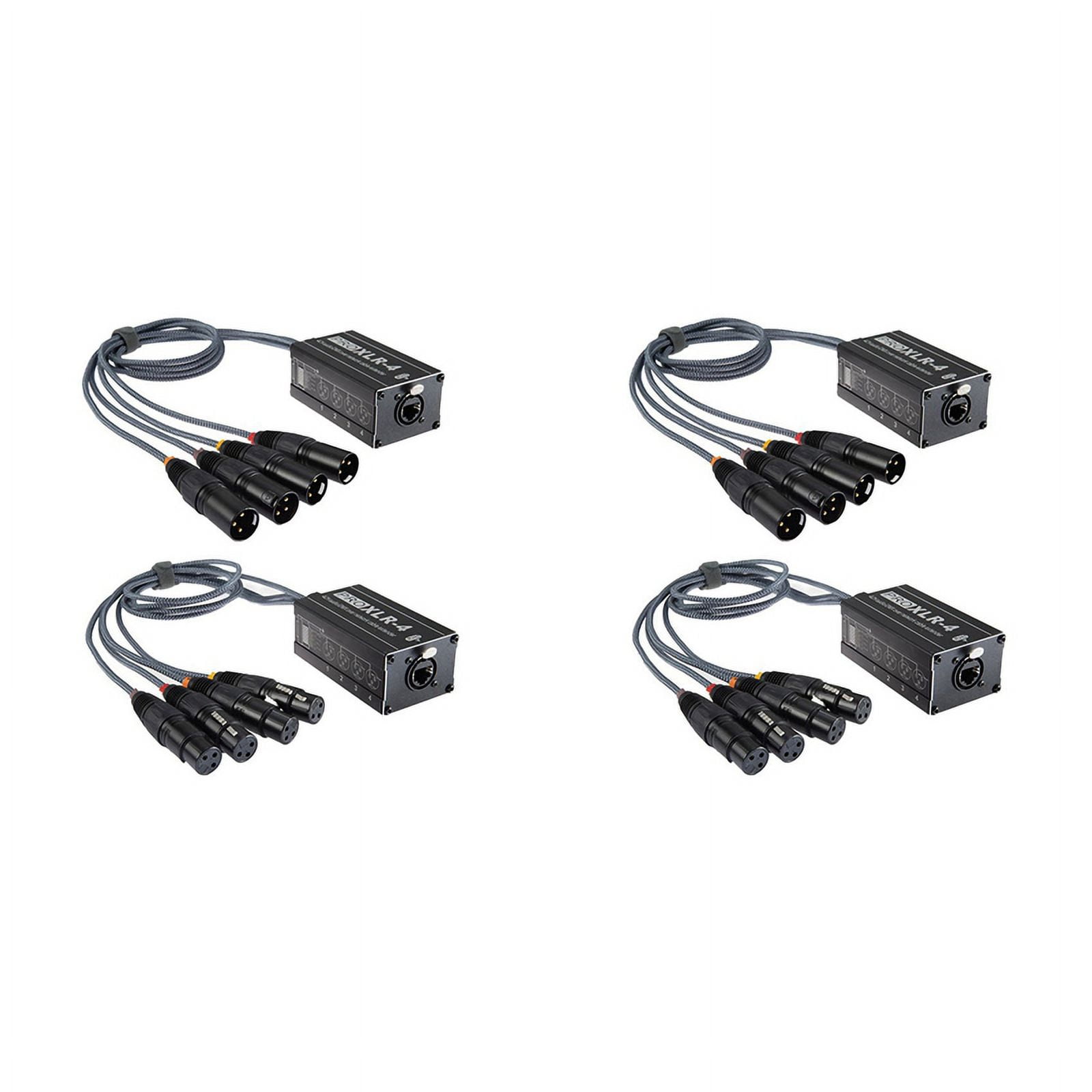 2Pair XLR Male/Female 4 Channel Snake 3Pin XLR/ to Ethercon RJ45 Cat5