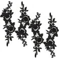 thumbnail image 1 of 2Pairs 14.2x4.3 Inch Black Embroidery Patch Flower Lace Fabric Sewing Floral Rose Patches Trim Applique Lace, 1 of 7