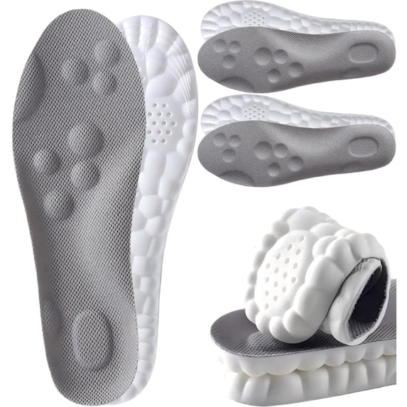 2Pairs 2026 New Upgraded 4D Cloud Insoles Men & Women, Cuttable, Automatically Adapt to Foot and Shoe Shape, Fit Arch Support for Foot Pain Relief and Fatigue Reduction