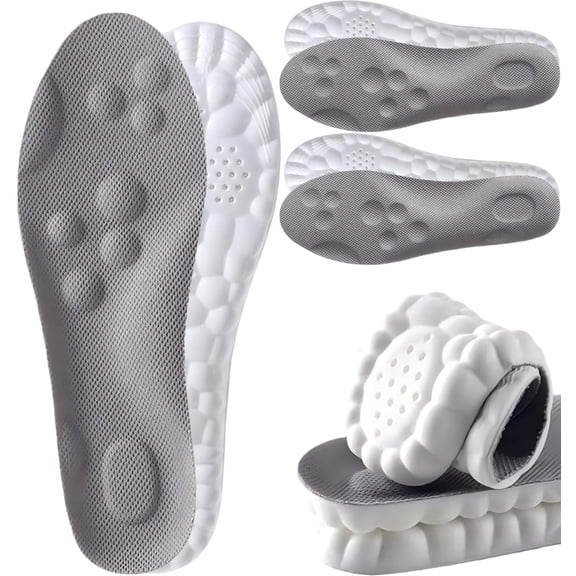 2Pairs 2026 New Upgraded 4D Cloud Insoles Men & Women, Memory Foam Cloud Insoles Anti-Fatigue, Automatically Adapt to Foot and Shoe Shape, Fit Arch Support for Foot Pain Relief and Fatigue Reduction