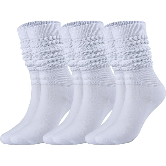 2Pairs/3Pairs Women Slouch Socks Thick Boot Socks Soft Extra Long Knee High Scrunch Socks Size 5-10