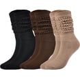 thumbnail image 1 of 2Pairs/3Pairs Women Slouch Socks Thick Boot Socks Soft Extra Long Knee High Scrunch Socks Size 5-10, 1 of 6