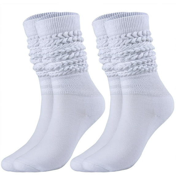 2Pairs/3Pairs Women Slouch Socks Thick Boot Socks Soft Extra Long Knee High Scrunch Socks Size 5-10