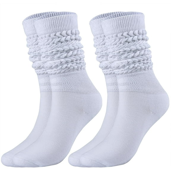 2Pairs/3Pairs Women Slouch Socks Thick Boot Socks Soft Extra Long Knee High Scrunch Socks Size 5-10