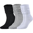 thumbnail image 1 of 2Pairs/3Pairs Women Slouch Socks Thick Boot Socks Soft Extra Long Knee High Scrunch Socks Size 5-10, 1 of 6