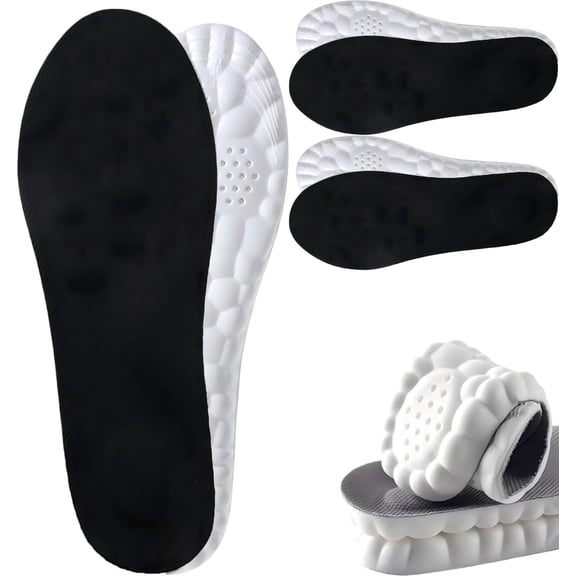 2Pairs 4D Cloud Insoles for Men and Women - Shock Absorption Inserts, Soft Anti-Fatigue, Relieve Foot Pain