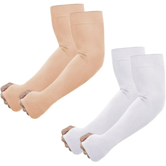 2Pairs/4Pairs Sun Protection Arm Sleeves with Thumb Hole for Men Women Youth, Cooling Sleeve to Cover Tattoo