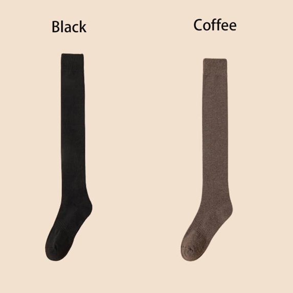 2Pairs Autumn/Winter Velvet Thickened Warm Thigh Stockings Terry Stockings