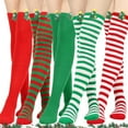 thumbnail image 1 of 2Pairs Christmas Stockings Knee High Christmas Socks for Women - Funny Novelty Holiday Long Socks for Ladies, 1 of 7