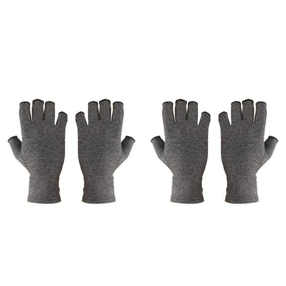 2Pairs Compression Gloves for Men & Women, Fingerless Hand Support Gloves, Bamboo Typing Gloves for Office Computer Work, Gaming Hand Compression Sleeves for Pressure Relief and Comfort
