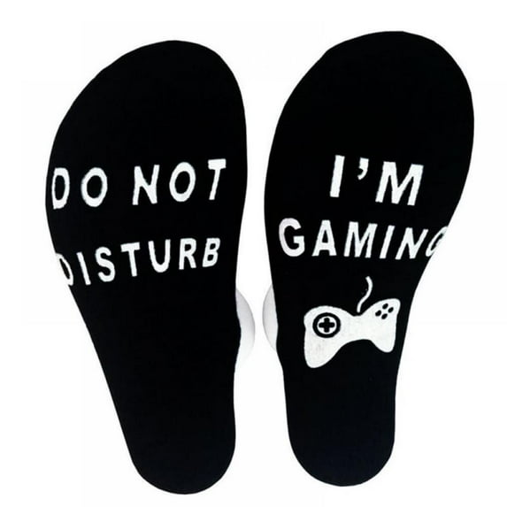 2Pairs Do Not Disturb Gaming Socks, Funny Cotton Novelty Gamer Socks for Kid Teen Boys Mens Womens Game Lovers