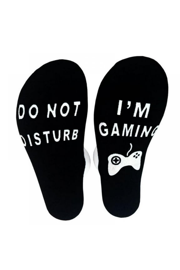 2Pairs Do Not Disturb Gaming Socks, Funny Cotton Novelty Gamer Socks for Kid Teen Boys Mens Womens Game Lovers