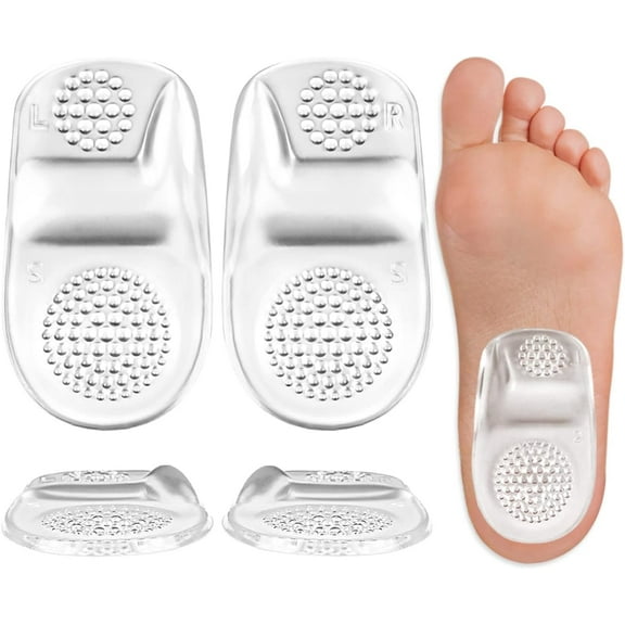 2Pairs Heel Cushions Cups Shoe Insoles for Achilles Tendinitis, Plantar Fasciitis, Arch Support Shoe Inserts for Flat Feet, Gel Heel Pads for Heel Pain, Heel Spurs