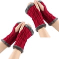 thumbnail image 1 of 2Pairs Knit Arm Warmers Fingerless Knitting Gloves Winter Mitten Gloves ThumbHole Costume, 1 of 7