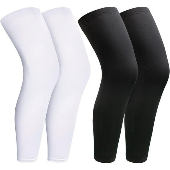 2Pairs Leg Sleeves,Full Leg Compression Sleeve,Compression Long Knee Sleeve,Sports Compression UV Long Leg Sleeves with Anti-slip Silicone Strips for Men Women Running Basketball Football(xl)