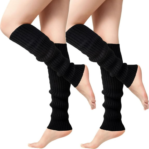 2Pairs Leg Warmers for Women - Leg Warmers Knitted Long Socks for Party Sports