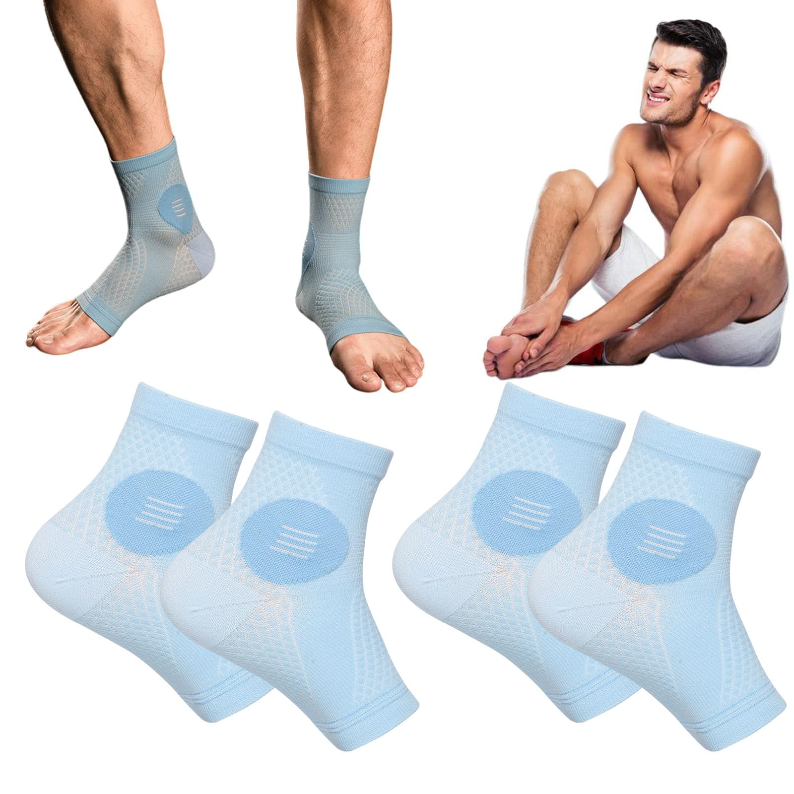 2Pairs Neuropathy Socks for Men and Women Toeless Compression Foot