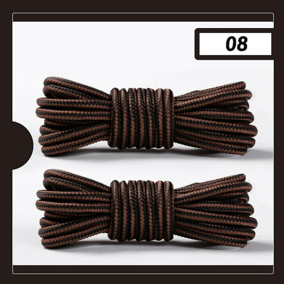 2Pairs Round Boot Laces Heavy Duty and Durable Shoelaces for Boots, Work Boots & Hiking Shoe - 47 inch / 120CM