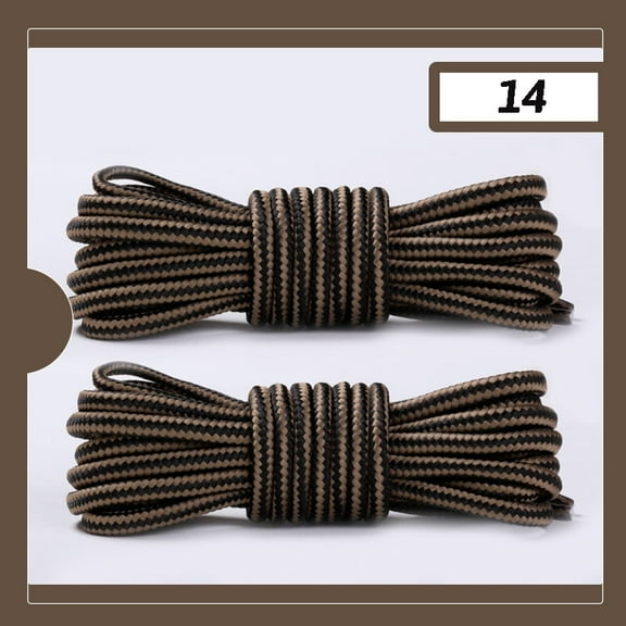 2Pairs Round Boot Laces Heavy Duty and Durable Shoelaces for Boots, Work Boots & Hiking Shoe - 47 inch / 120CM