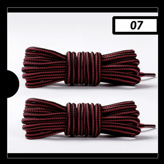 2Pairs Round Boot Laces Heavy Duty and Durable Shoelaces for Boots, Work Boots & Hiking Shoe - 47 inch / 120CM