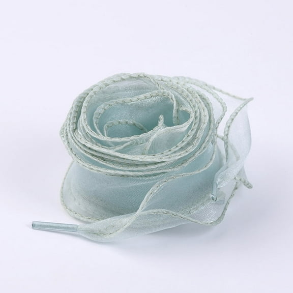 2Pairs Satin Ribbon Shoe Laces: 1.57" Wide Color Wave Snow Yarn Shoelaces for Women - 51 inch / 130CM