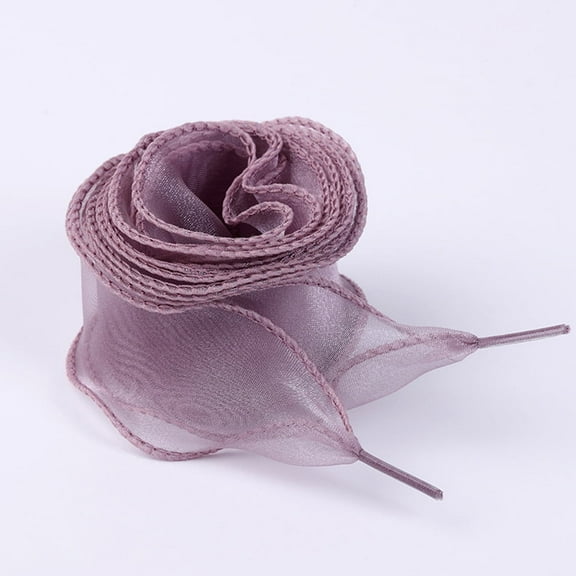 2Pairs Satin Ribbon Shoe Laces: 1.57" Wide Color Wave Snow Yarn Shoelaces for Women - 51 inch / 130CM