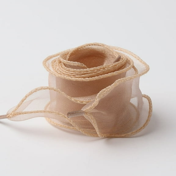 2Pairs Satin Ribbon Shoe Laces: 1.57"  Wide Solid Color Wave Snow Yarn Shoelaces for Women - 47 inch / 120CM