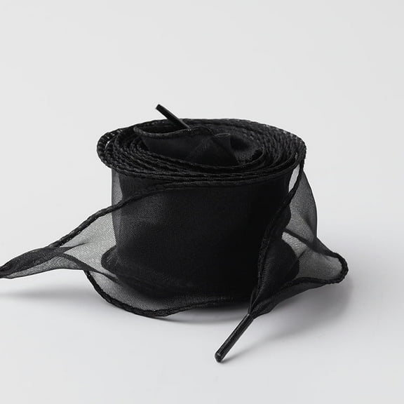 2Pairs Satin Ribbon Shoe Laces: 1.57"  Wide Solid Color Wave Snow Yarn Shoelaces for Women - 47 inch / 120CM