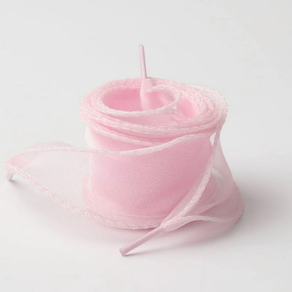 2Pairs Satin Ribbon Shoe Laces: 1.57" Wide Solid Color Wave Snow Yarn Shoelaces for Women - 47 inch / 120CM