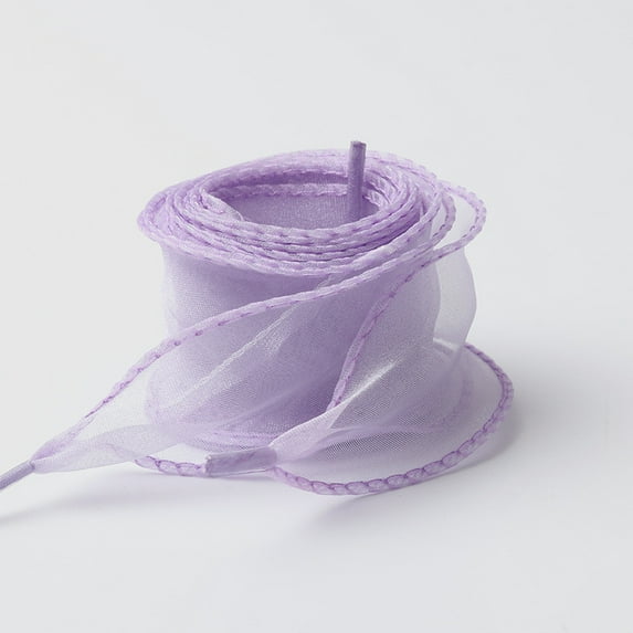 2Pairs Satin Ribbon Shoe Laces: 1.57"  Wide Solid Color Wave Snow Yarn Shoelaces for Women - 47 inch / 120CM