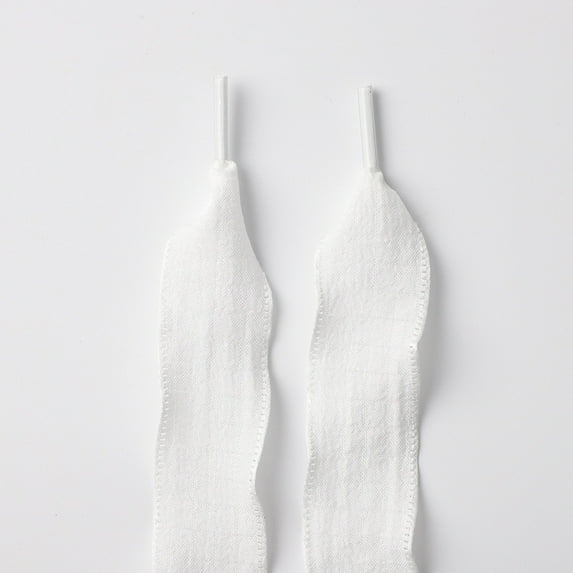 2Pairs Satin Ribbon Shoe Laces: 1" Wide Colorful Flat Lotus Leaf Yarn Shoelaces for Women - 47 inch / 120CM