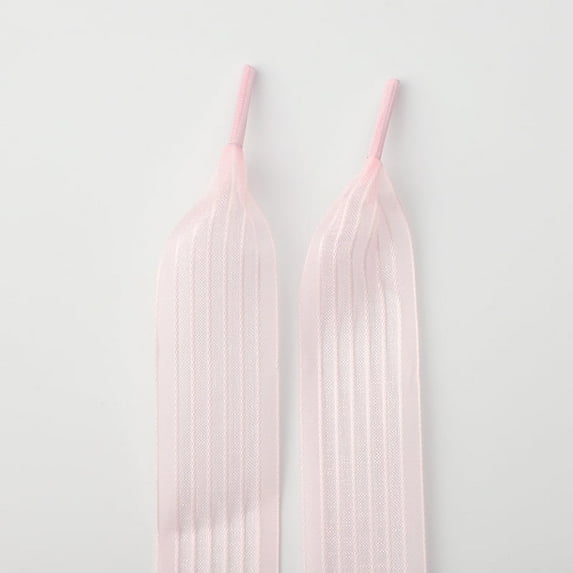 2Pairs Satin Ribbon Shoe Laces: 1" Wide Colorful Stripe Snow Yarn Shoelaces for Women - 47 inch / 120CM