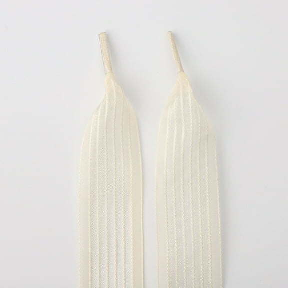 2Pairs Satin Ribbon Shoe Laces: 1" Wide Colorful Stripe Snow Yarn Shoelaces for Women - 47 inch / 120CM