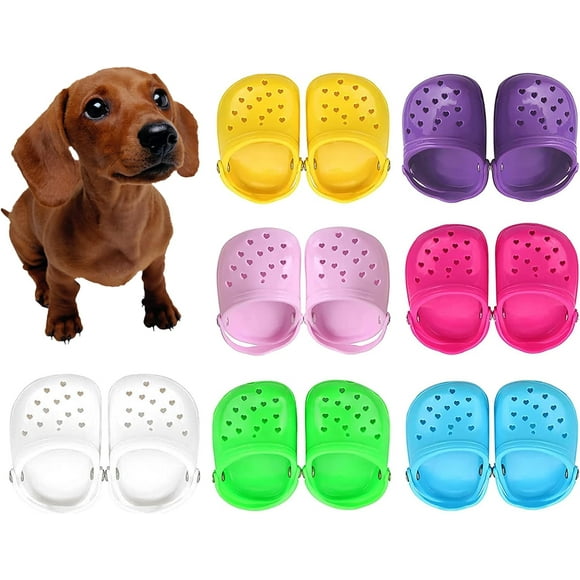 2Pairs Small Dog Crocs, Shoes for Dogs, Candy Colors Dog Sandals for Photo, Doggy Rubber Slipper Shoes