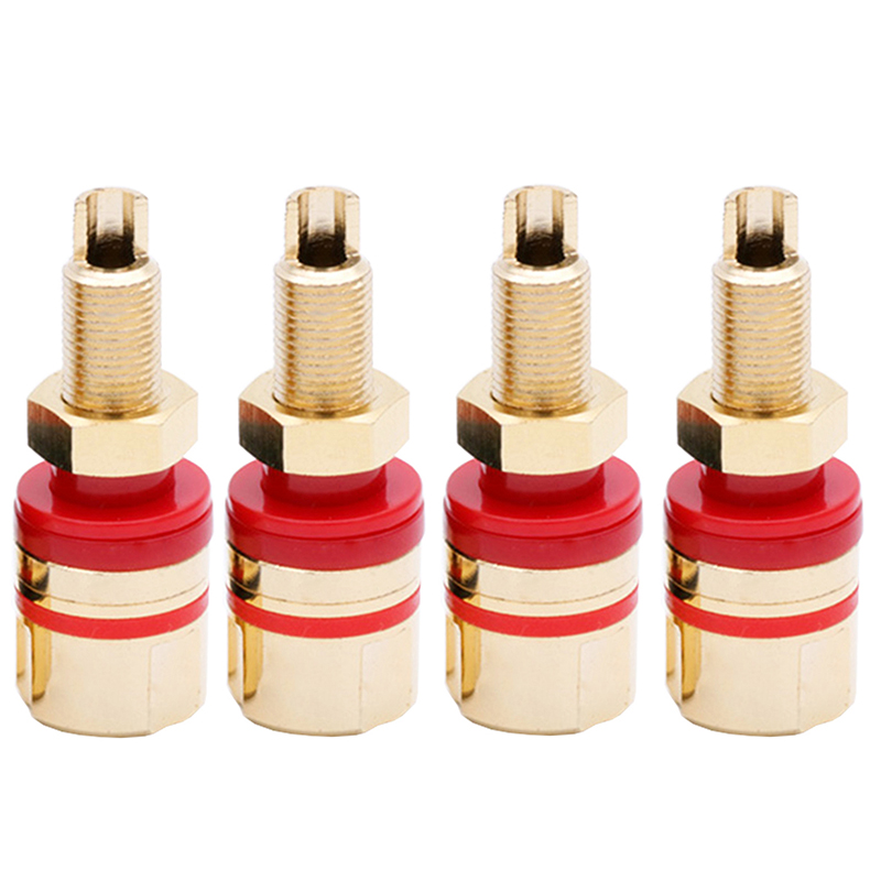 2Pairs Speaker Binding Post Terminal Connector,GoldPlated brass,for