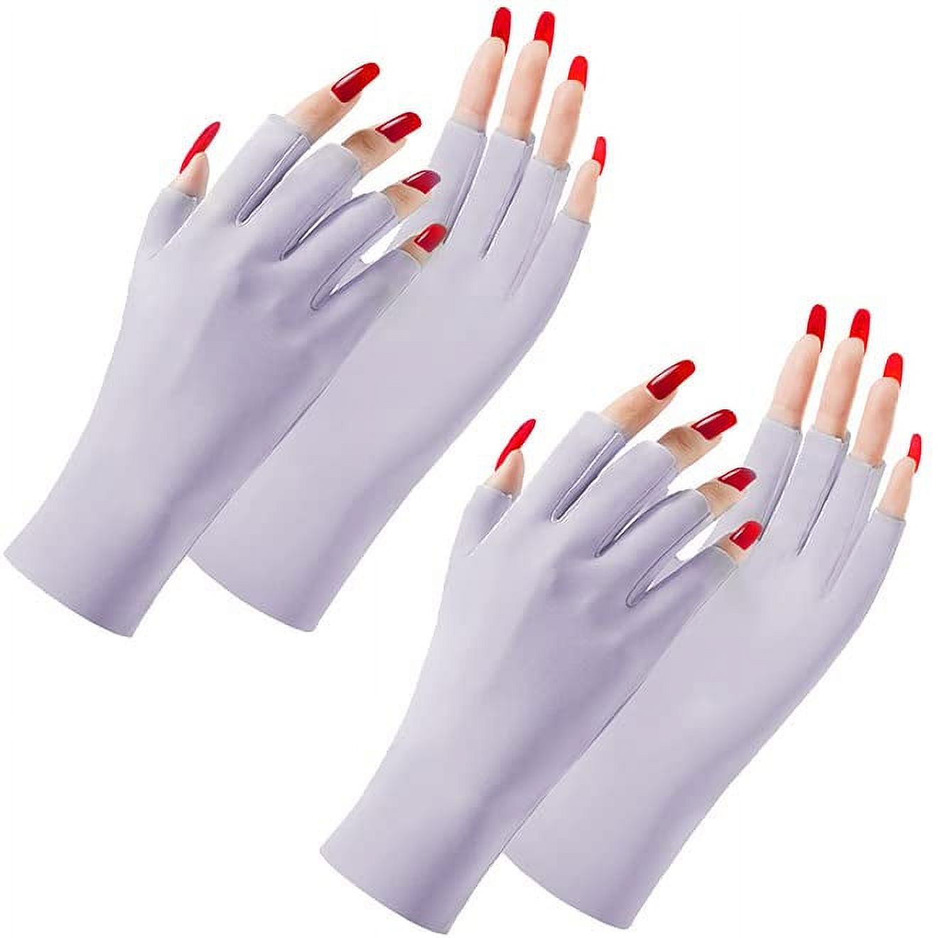[2Pairs UV Gloves for Gel Nail Lamp, Anti UV Protection Gloves for Gel