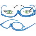 thumbnail image 1 of 2Pairs Womens Magnifying Eye Make Up Spectacles Flip Down Lens Folding Cosmetic Reading Glasses, 1 of 5