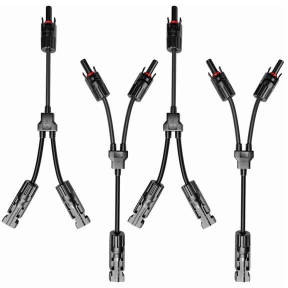 2Pairs Y-Style Solar Connector DC 1000V FMM+MFF for Parallel Connection Between Solar Panels Solar Cable Junction