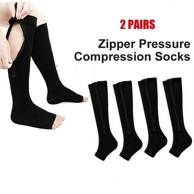 1 Pair Zipper Pressure Compression Socks Support Stockings Leg