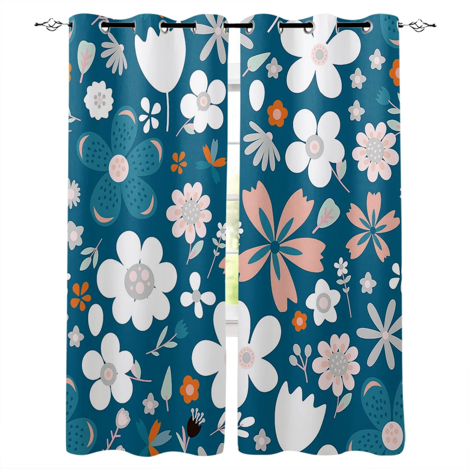 2Panels Almond Flower By Vincent Floral Curtains for Windows Drapes