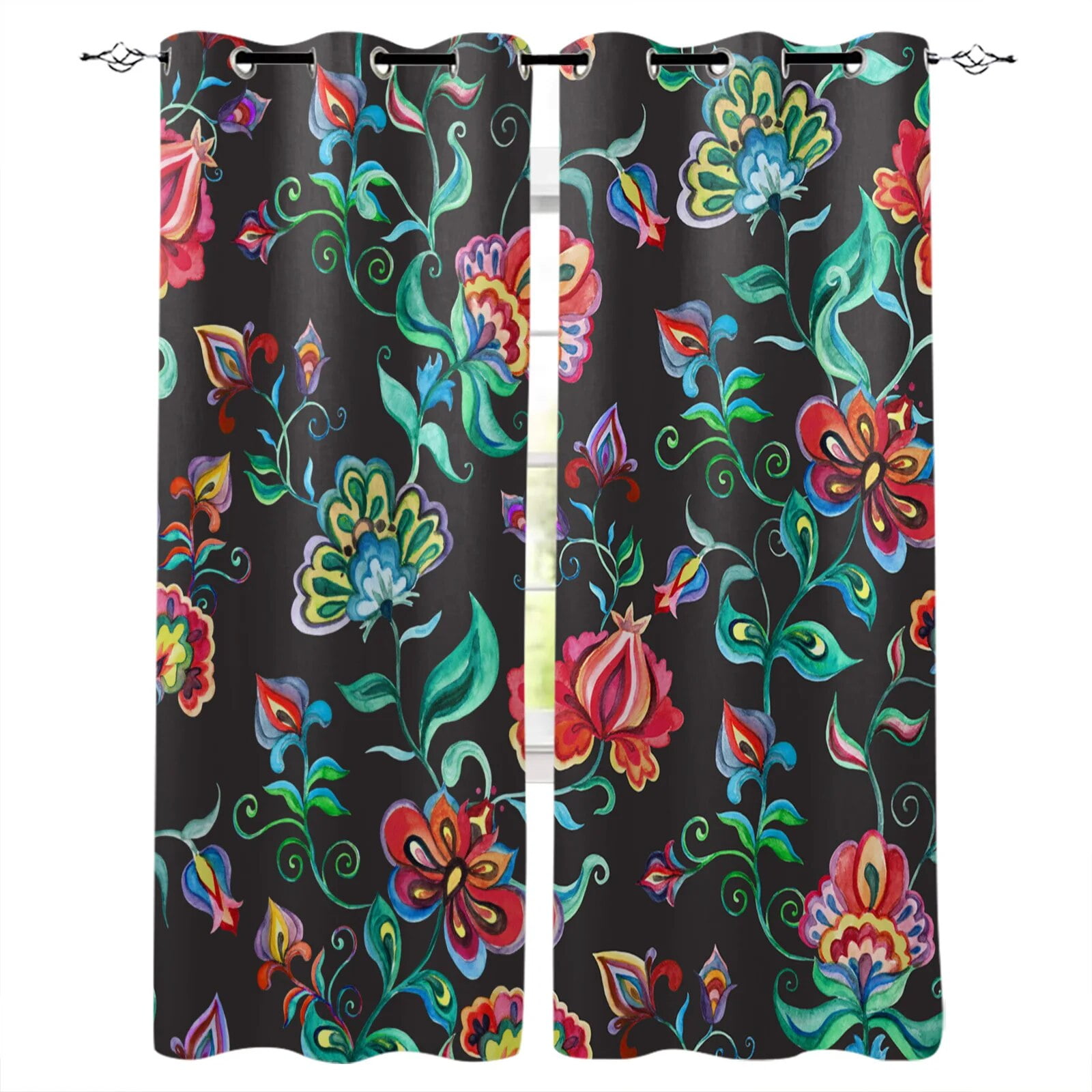 2Panels Almond Flower By Vincent Floral Curtains for Windows Drapes