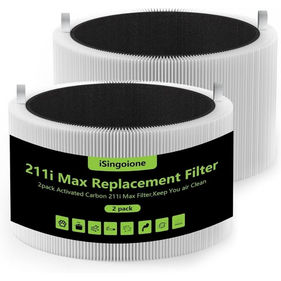 Blue Pure 211i Max Replacement Filter Compatible with Blueair Blue Pure 211i Max Air Purifier, H13 Ture HEPA and High-Efficiency Activated Carbon Filters,2Park