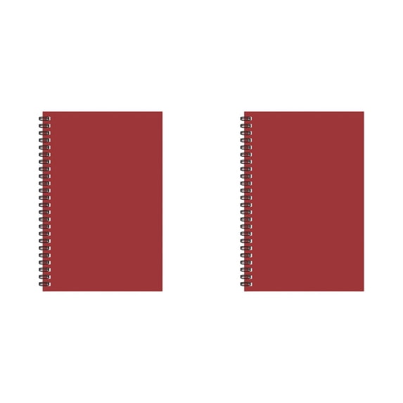2Park Soft Cover Spiral Notebook Journal, Blank Sketch Book Pad, Wirebound Memo Notepads Diary Notebook Planner with Unlined Paper, 100 Pages/ 50 Sheets, A5, 8.26 Inch X 5.5 Inch(Red*2)