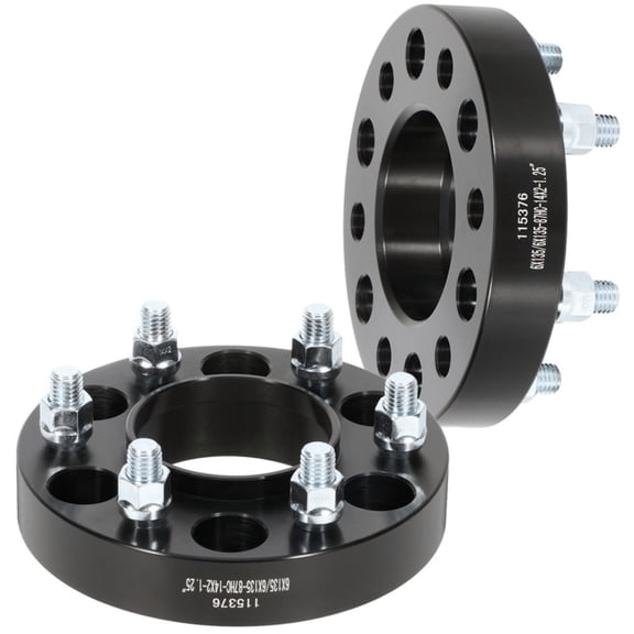 2Pc 1.25" Thick Black Hub Wheel Spacers For Expedition F150 Mark LT Navigator