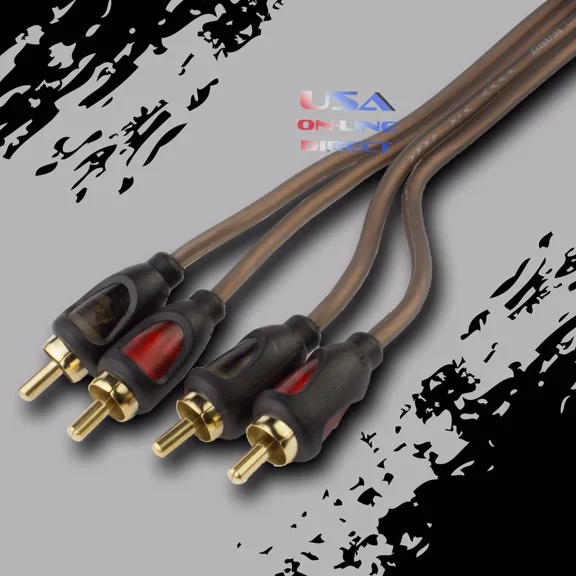 2Pc 1.5 Ft Car Audio Rca Interconnect Copper Ultra Flexible Cable Home Marine Us