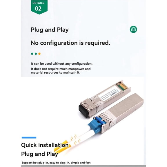 2Pc 10G SFP+ Optical Fiber Module 1310NM LC Single Mode Dual Fiber Transceiver Compatible with Network Router Switches,C