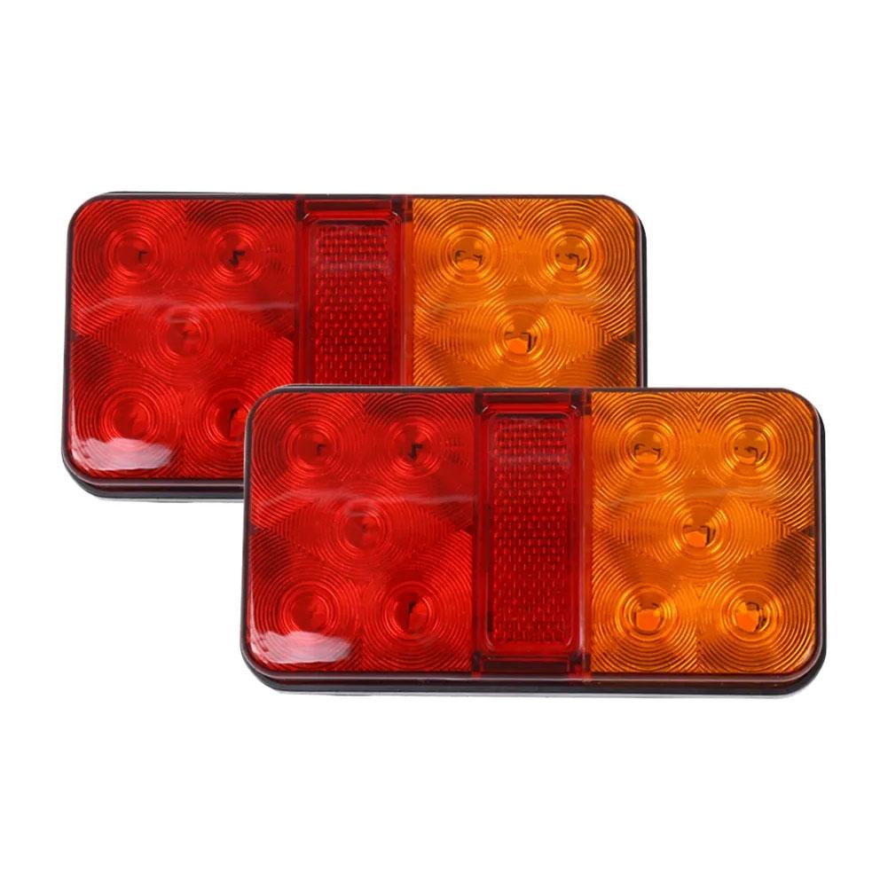 2pc 12v Led Rear Tail Light Indicator Stop Trailer Lamp Van Truck E0n8