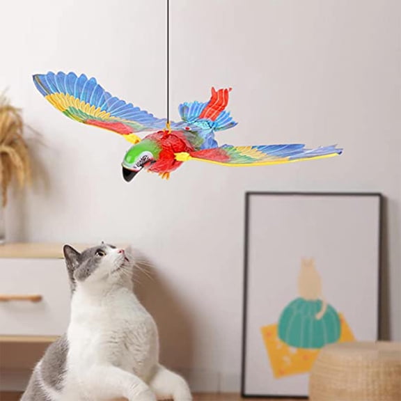 2Pc 2538B-1 Electric Eagle & Hanging Parrot Pet Toys - Light-Up Flashing Lights & Musical Sounds - Interactive Play & Enrichment Toys For Dogs And Cats To Keep Them Engaged And