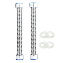 2Pc 3/4 Inch 1 M Flexible Stainless Steel Corrugated Water Heat Connector Hose