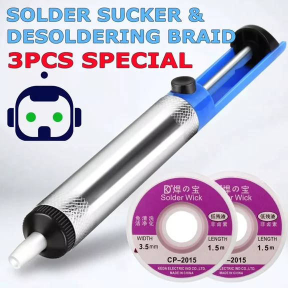 2Pc 3.5Mm 1.5M Desoldering Braid Solder Sucker Remover Wick Wire Repair Tool